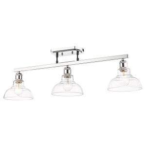 Golden - 0305-3SF CH-CLR - Three Light Semi-Flush Mount - Carver - Chrome