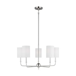 Visual Comfort Studio - 3109305-962 - Five Light Chandelier - Foxdale - Brushed Nickel