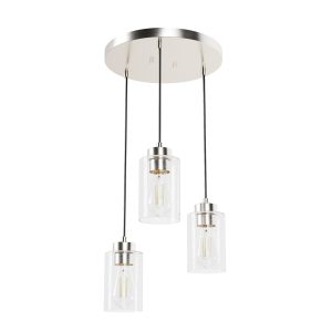 Hunter - 13062 - Three Light Pendant - Hartland - Brushed Nickel