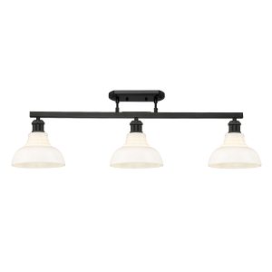 Golden - 0305-3SF BLK-VMG - Three Light Semi-Flush Mount - Carver - Matte Black