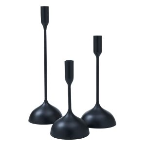 Renwil - CAN182 - Set Of 3 Tapered Candle Holder - Chambers - Matte Black
