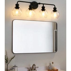 Brio Lighting - 3056-4BLACK - Four Light Vanity - Irvine - Matt Black Paint