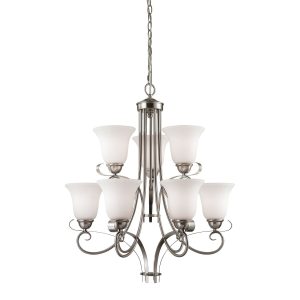 Atlas - 1009CH/20 - Nine Light Chandelier - Brighton - Brushed Nickel