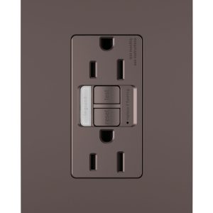 Legrand - 1597NTLTRDBCC4 - Tamper-Resistant 15A Duplex Self-Test GFCI Receptacles with SafeLock Protection and Night Light - radiant - Dark Bronze