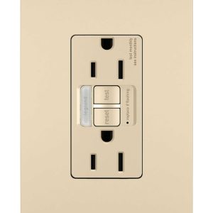 Legrand - 1597NTLTRI - Tamper-Resistant 15A Duplex Self-Test GFCI Receptacles with SafeLock Protection and Night Light - radiant - Ivory
