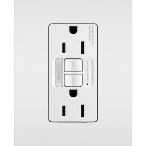 Legrand - 1597NTLTRW - Tamper-Resistant 15A Duplex Self-Test GFCI Receptacles with SafeLock Protection and Night Light - radiant - White