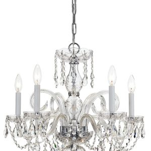 Crystorama - 1005-CH-CL-SAQ - Five Light Chandelier - Traditional Crystal - Polished Chrome