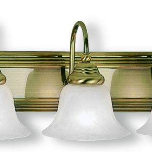 Livex Lighting - 1005-01 - Five Light Bath Vanity - Belmont - Antique Brass