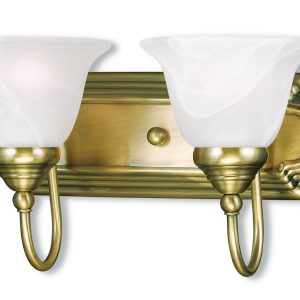 Livex Lighting - 1002-01 - Two Light Bath Vanity - Belmont - Antique Brass