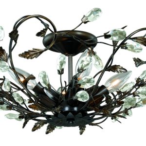 Vaxcel - C0023 - Four Light Semi Flush Mount - Jardin - Architectural Bronze/Gold