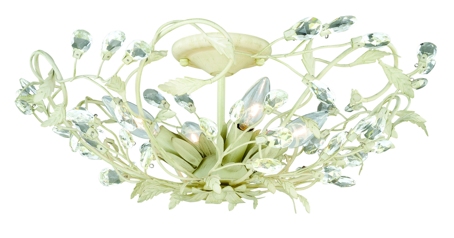 Vaxcel Jardin Four Light Semi Flush Mount in French Cream