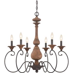 Quoizel - ABN5006RK - Six Light Chandelier - Auburn - Rustic Black